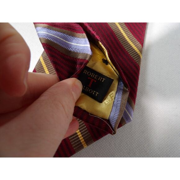 Robert Talbott Norstrom Best of Class Mens Tie Silk Handmade Red Blue 57" - Picture 3 of 9